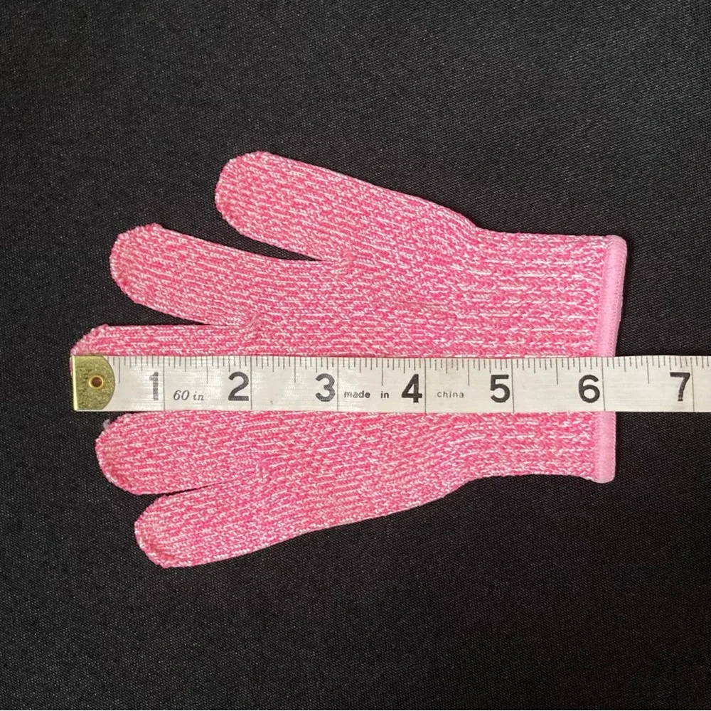 ⭐️ Pink and White Knit Little Girl’s Gloves Size Small Ages 5-7